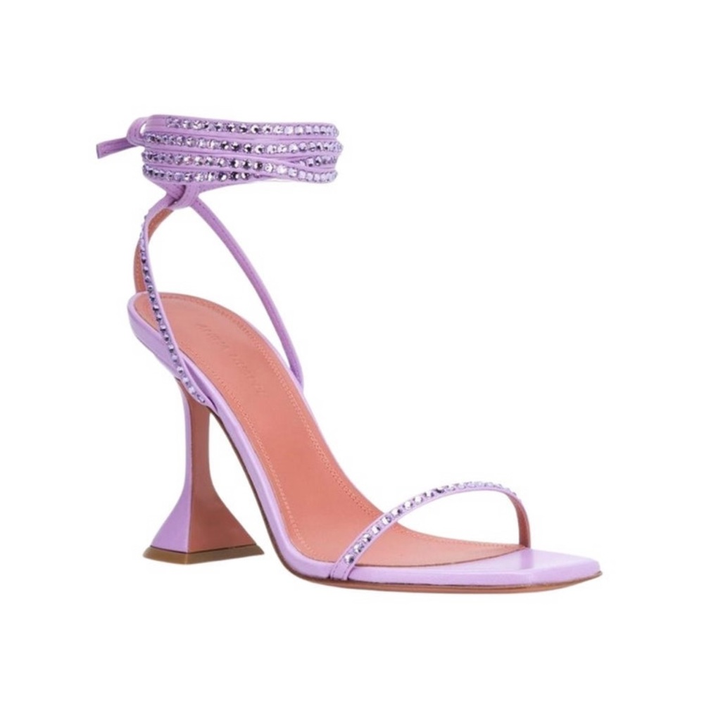Amina Muaddi Vita Crystal sandals in Lilac - Size 38.5